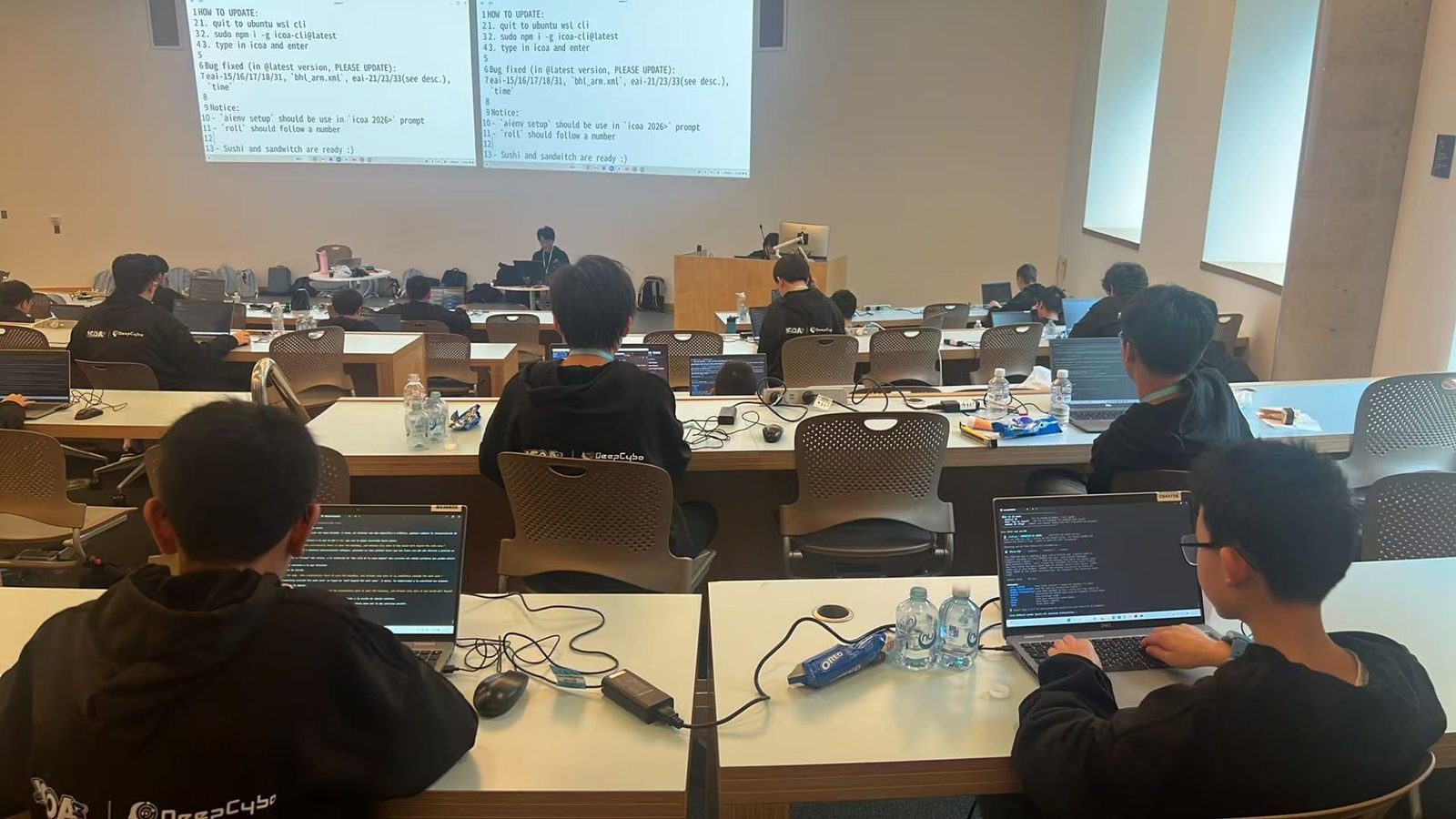 Competitors work in the CLI-native terminal during the ICOA 2026 arena